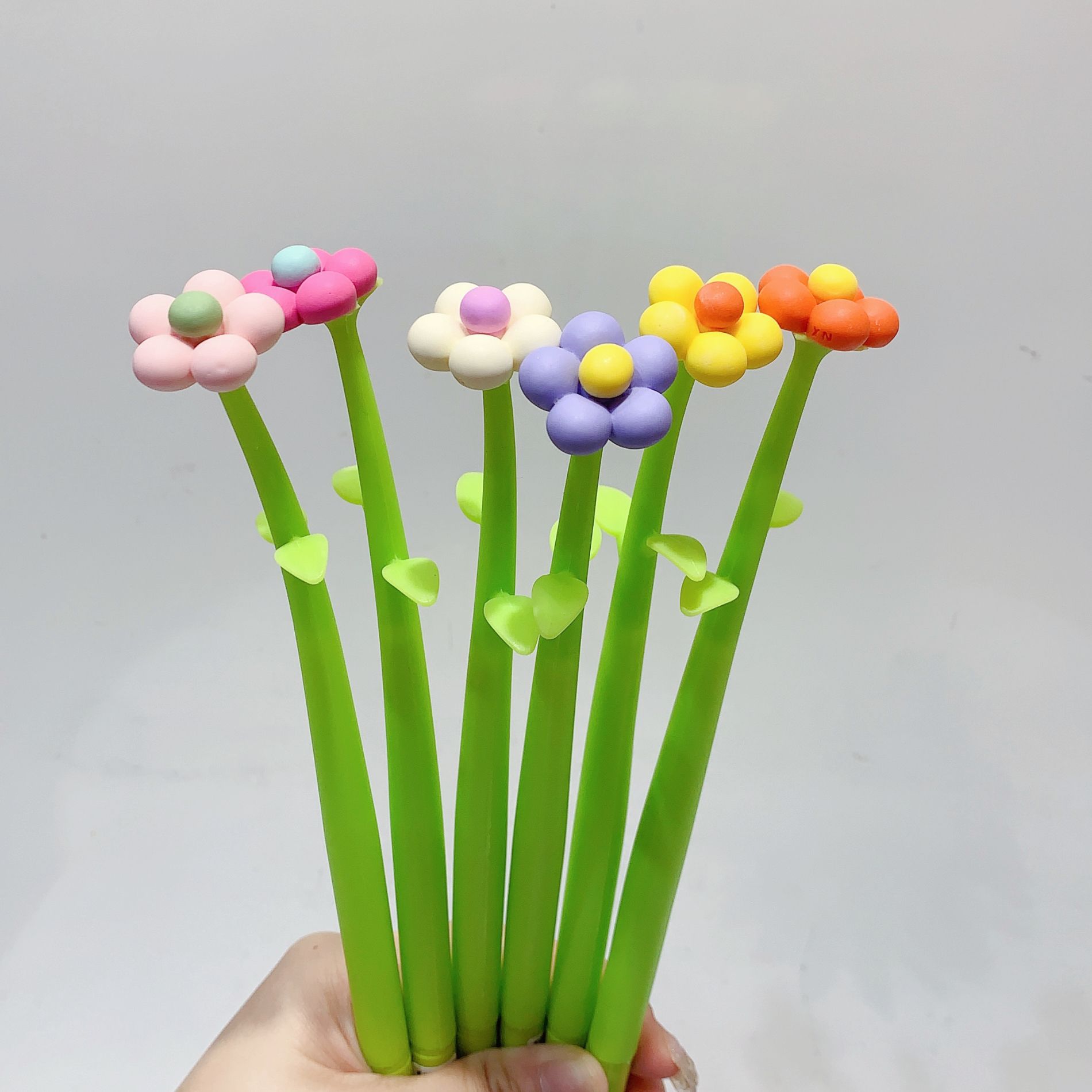 New Korean Style Creative Flower Shape Gel Pen Cute Colored Flowers Silicone Propelling Pencil Signature Pen Water-Based Paint Pen