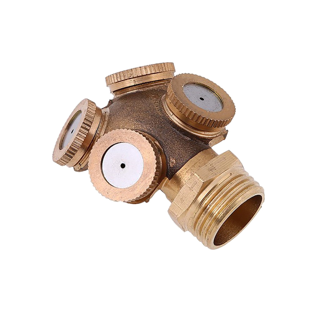 4分4眼喷头纯铜 手动喷雾器配件 电动喷雾器铜喷头园艺铜高压喷头