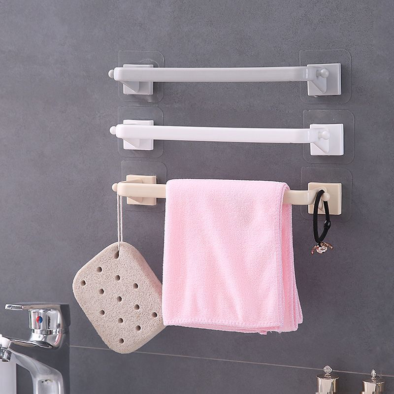 Multi-Purpose Wall-Mounted Shoe Rack Rag Rack Space-Saving Wall Mountable Slippers Shelf Simple Paste Double Rod Towel Storage Rack