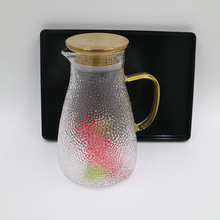 硼硅锤纹冷水壶 大容量玻璃水罐 创意家用茶壶 果汁凉水壶套装