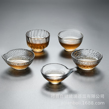 日式玻璃茶杯功夫茶杯主人杯锤纹杯小品茗杯水晶玻璃茶具厂家批发