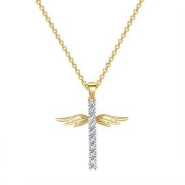 十字架天使翅膀吊坠