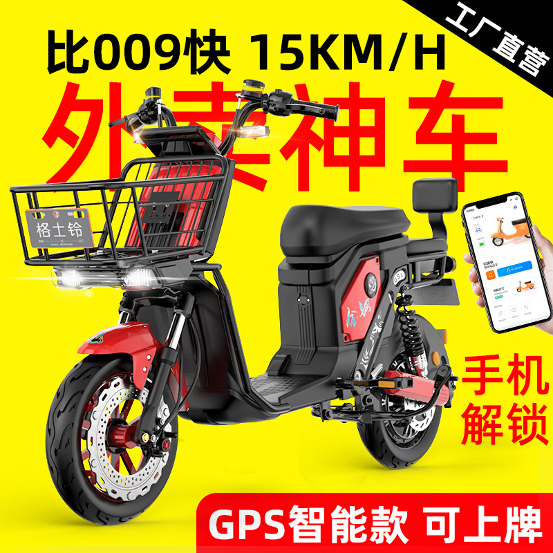 比009快外卖电动自行车专用新国标款锂电瓶车小金刚长跑王