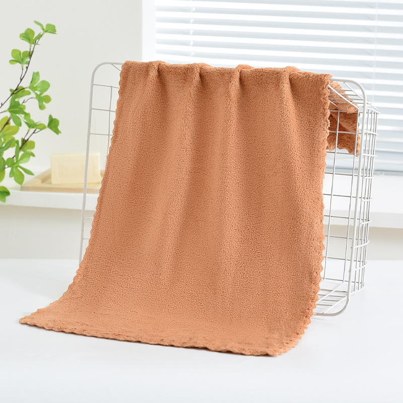 Wholesale Thick Coral Fleece Towel Household Soft Absorbent Coral Fleece Adult Men Women's Bath Quick-Drying Face Cloth