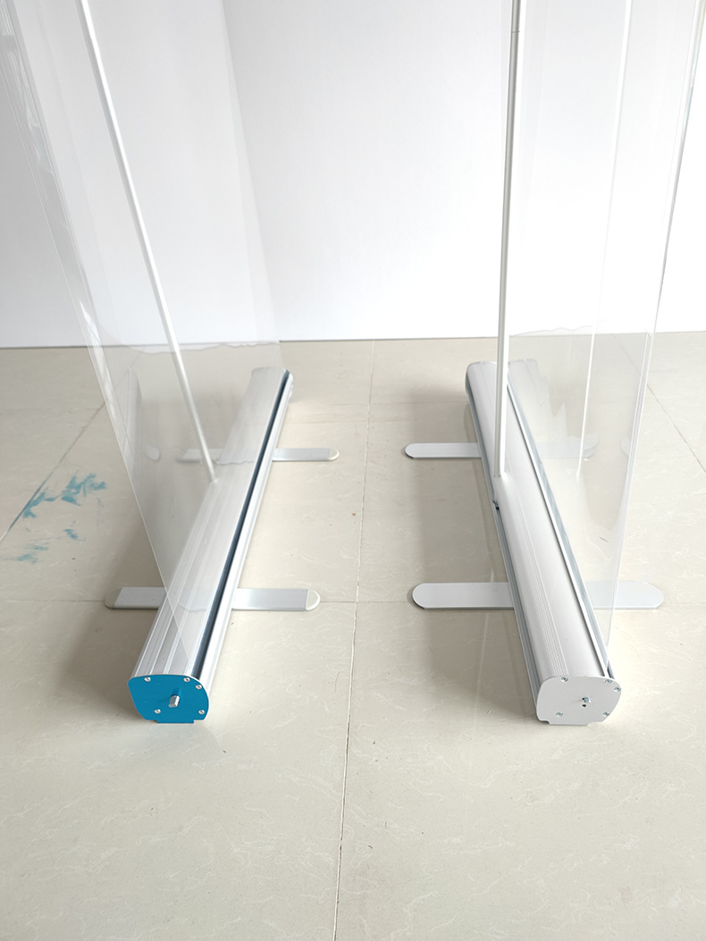 工厂批发透明易拉宝伸缩便携防疫飞沫饭店餐饮隔离展示架80x200