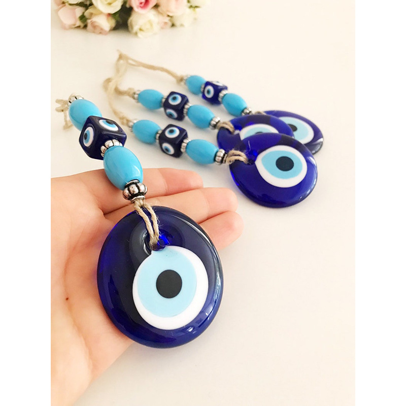 Blue Glaze Eye Pendant Blue Eyes Ornaments Turkish Devil Eye Car Hanging Decorations Cross-Border Foreign Trade Supply