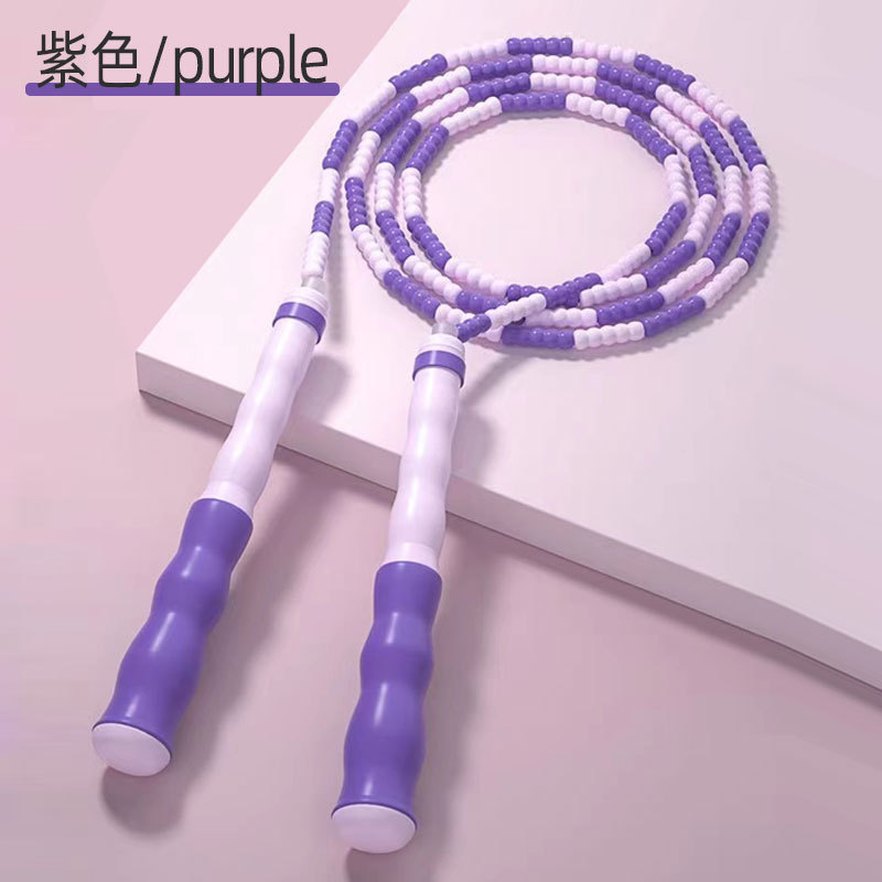 Children's Electronic Counting Bamboo Rope Skipping Primary School for Kindergarten Beginner Adjustable Baby Pattern Soft Bead Rope Skipping