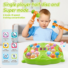 跨境多功能双人打地鼠玩具儿童软质锤子多种语音模式打地鼠游戏机
