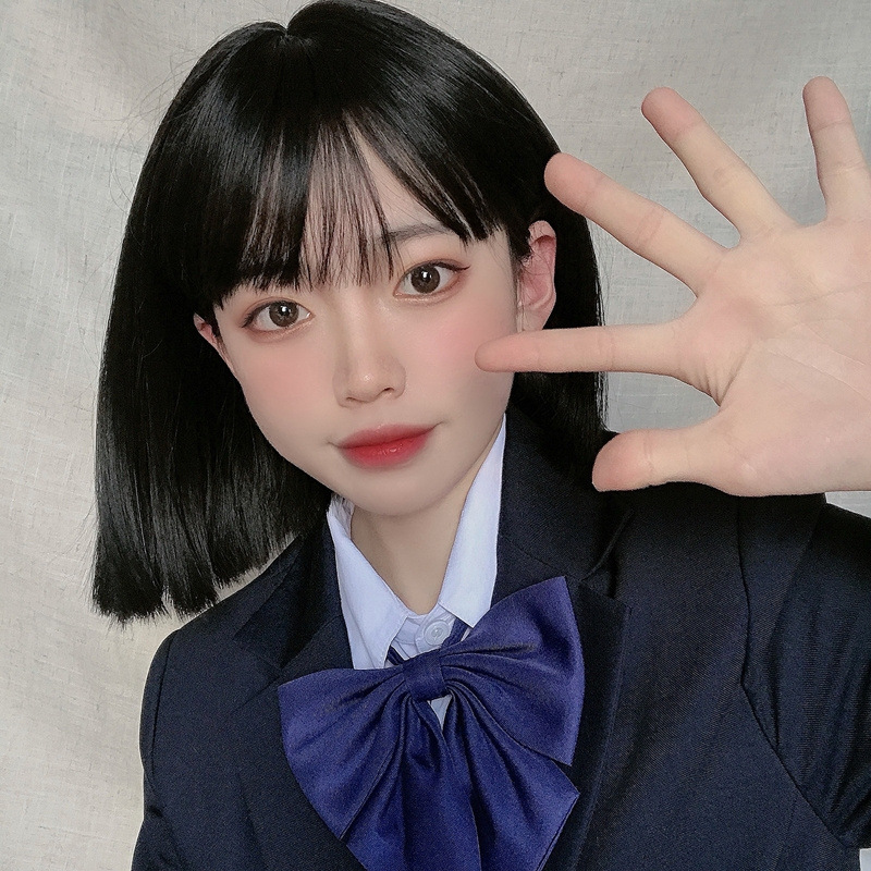 jk假发女齐刘海短直发bobo头学生圆脸自然化纤头套女新品推荐现货