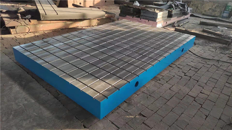 t型槽铸铁焊接平台十字t槽装配平板钳工划线测量工作台电机试验台