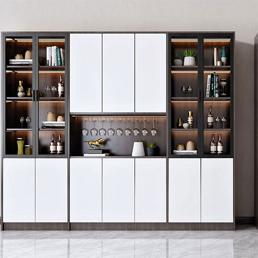 伟询意式落地柜现代简约酒柜白色环保轻奢家用酒橱定制