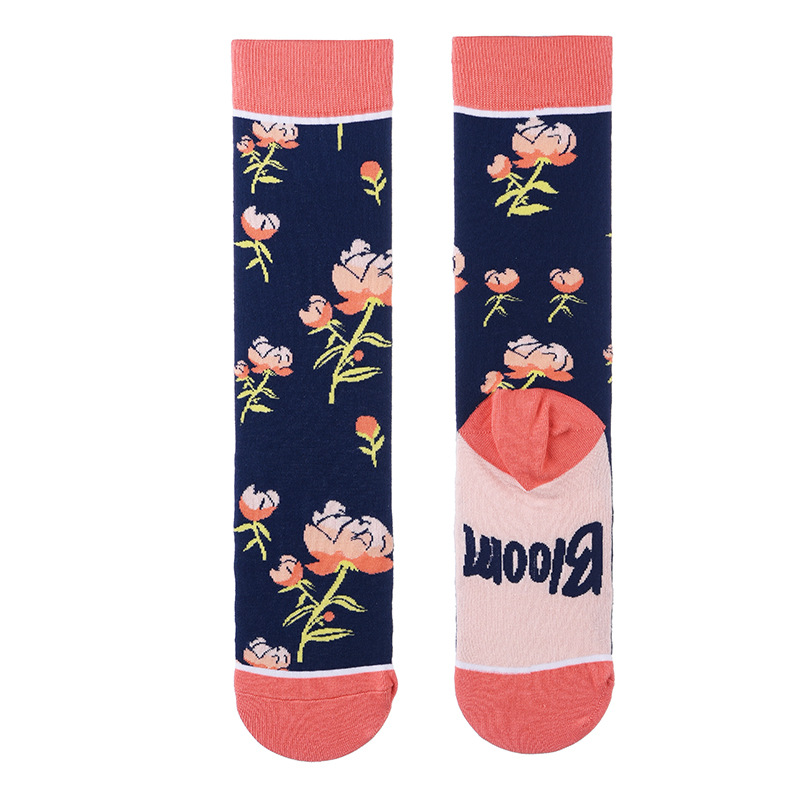 Autumn and Winter Socks Children's Stockings Plant Cactus Graffiti Cotton Socks Personality Fashion Straight Trendy Socks