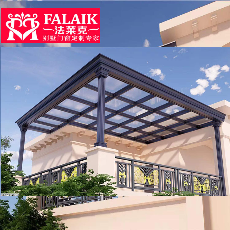 铝合金雨棚 庭院遮阳棚 露台防雨蓬 别墅自建房洋玻璃 阳光棚厂家