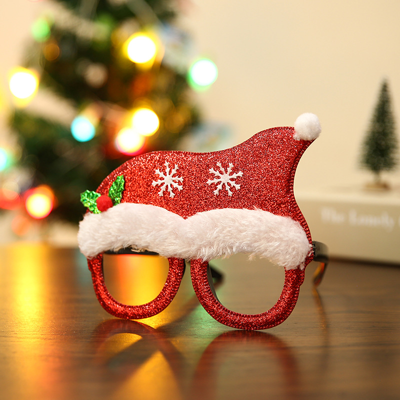 Cross-Border New Arrival Christmas Glasses Atmosphere Props Adult and Children Gift Funny Party Supplies Props New Year Glasses