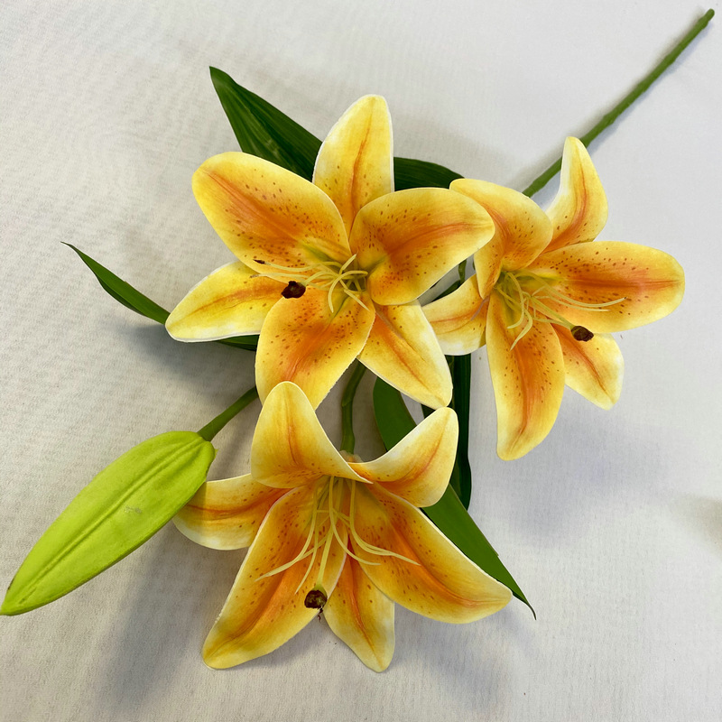 3d3 Flower 1 Bud W Lily Home Decoration Simulation Lily 3d Printing Hand Feeling Fake Flower Simulation Bonsai Flower