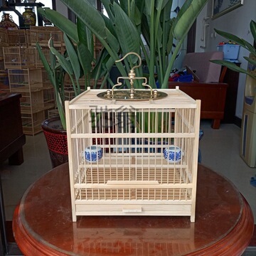 a慢鸟笼竹制大号方笼颠颏笼玉鸟笼绣眼麻料蜡嘴金青相思鸟笼