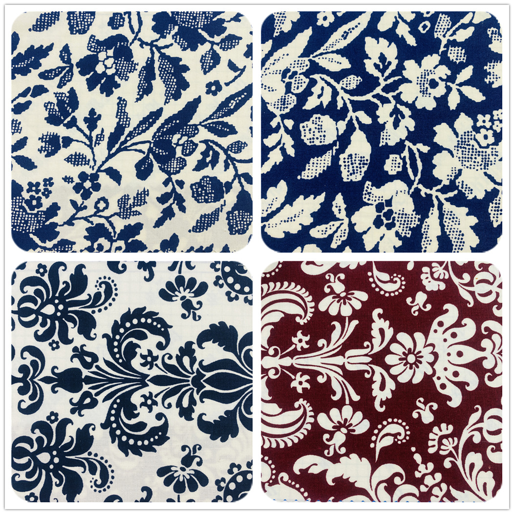 青花瓷棉布印花 60支弹力府绸印花 蓝花布女装童装旗袍面料-阿里巴巴