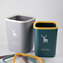 方型北欧小鹿撞色垃圾桶分类垃圾桶 家用厨房客厅塑料垃圾筒批发
