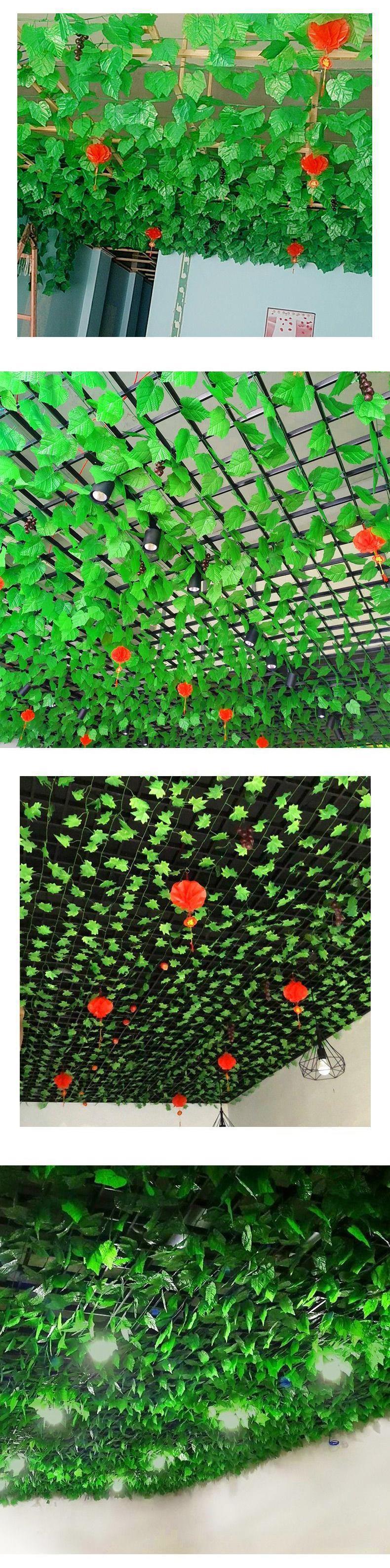 烧烤店棚顶装饰吊顶拉花植物绿叶加长美观房间布置仿真藤条假花蔓