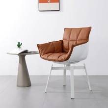 Husk肌肉椅稻壳椅设计师风格休闲椅中古现代简约沙发椅可旋转餐椅