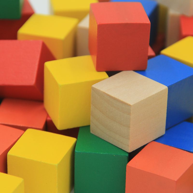 正方体积木数学教具木制立形小块拼搭积木幼儿园儿童玩具厂家批发