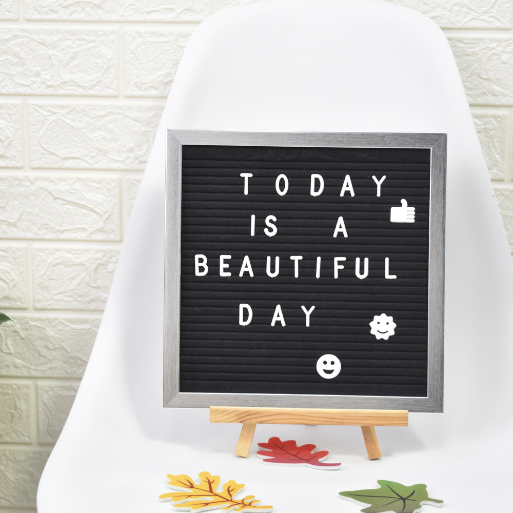 厂家批发 felt letter board木制毛毡字母板 创意装饰摆件留言板