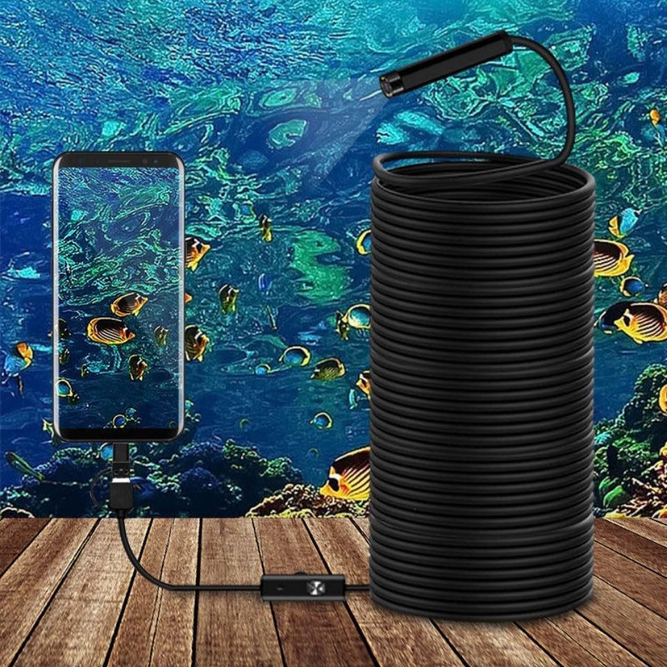水下高清探头15米内窥镜usbwifi摄像头连手机钓鱼神器可视探鱼器
