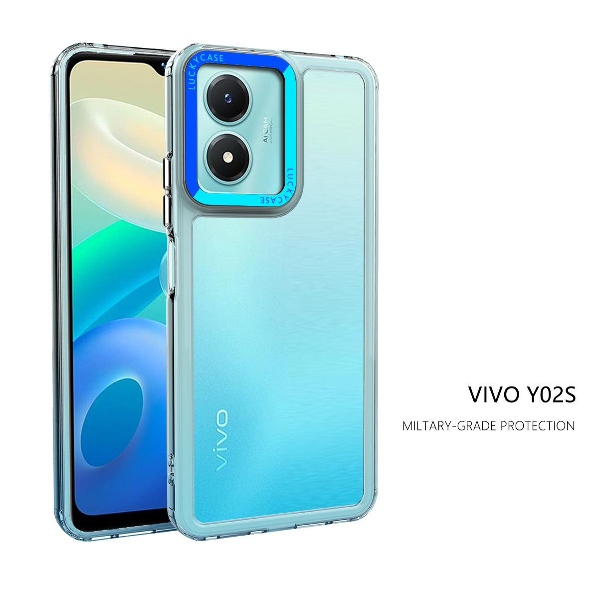 彩色镜框适用于vivo y02s y02 y02a透色手机壳y11 2023国内保护套