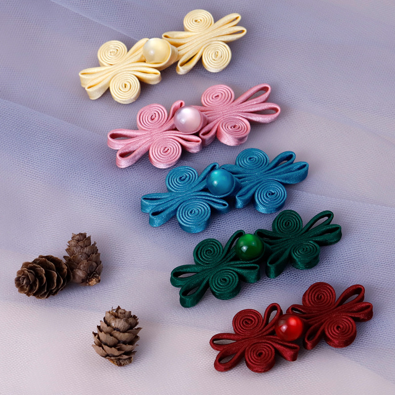 盘扣扣子旗袍中式玉珠四轮蝴蝶扣复古配件唐装民族风服饰装饰辅料