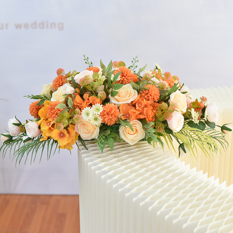 仿真假花商务会议室迎宾台摆花餐厅宴会长桌装饰花艺酒店桌面桌花