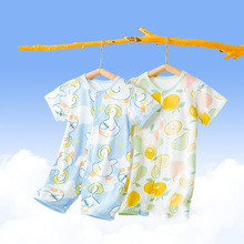 新生婴儿儿连体衣纯棉宝宝衣服短袖哈衣爬服夏季可爱薄款睡衣夏装
