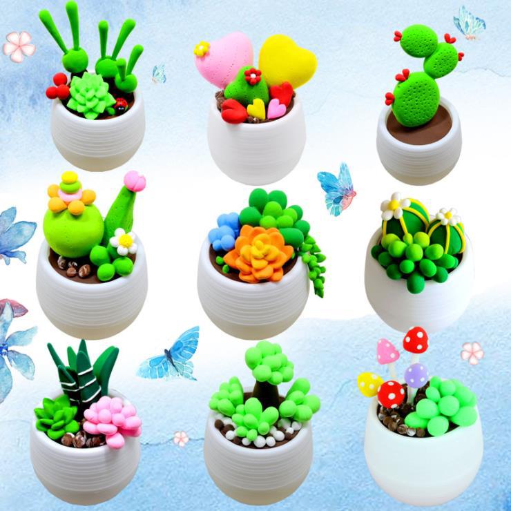 超轻粘土植物花朵彩泥儿童手工材料盆栽黏土橡皮泥幼儿园亲子活动