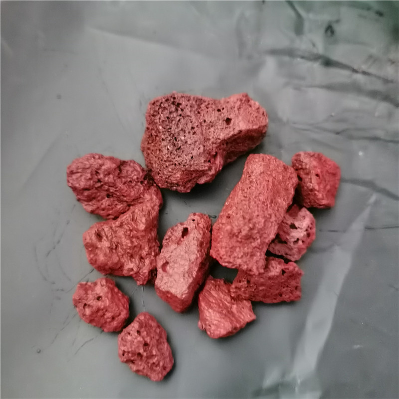 红色火山石盆栽多肉种植火山石颗粒水族装饰水处理造景用火山岩