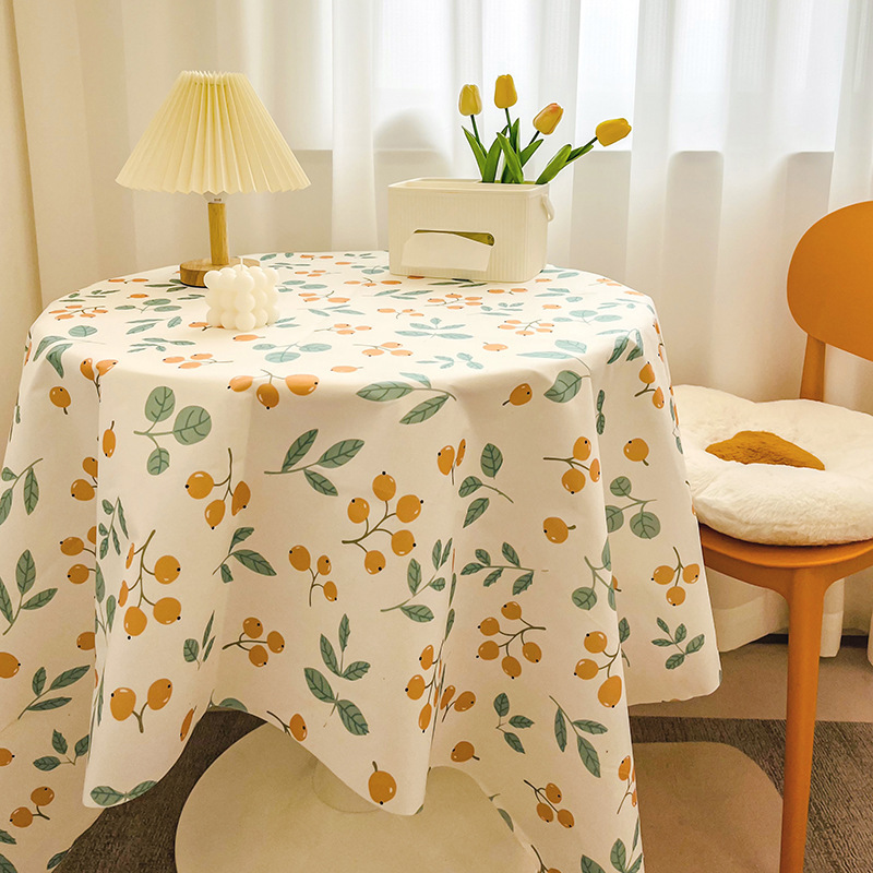 Ins Style Pastoral Fresh Student Dormitory Desk Flannel Tablecloth round Table Table Tablecloth Cover Towel Dining Table Wholesale