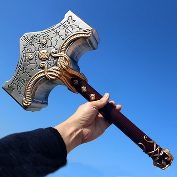 战神4 雷神索尔风暴之锤破坏者战锤大号武器cosplay游戏pu道具