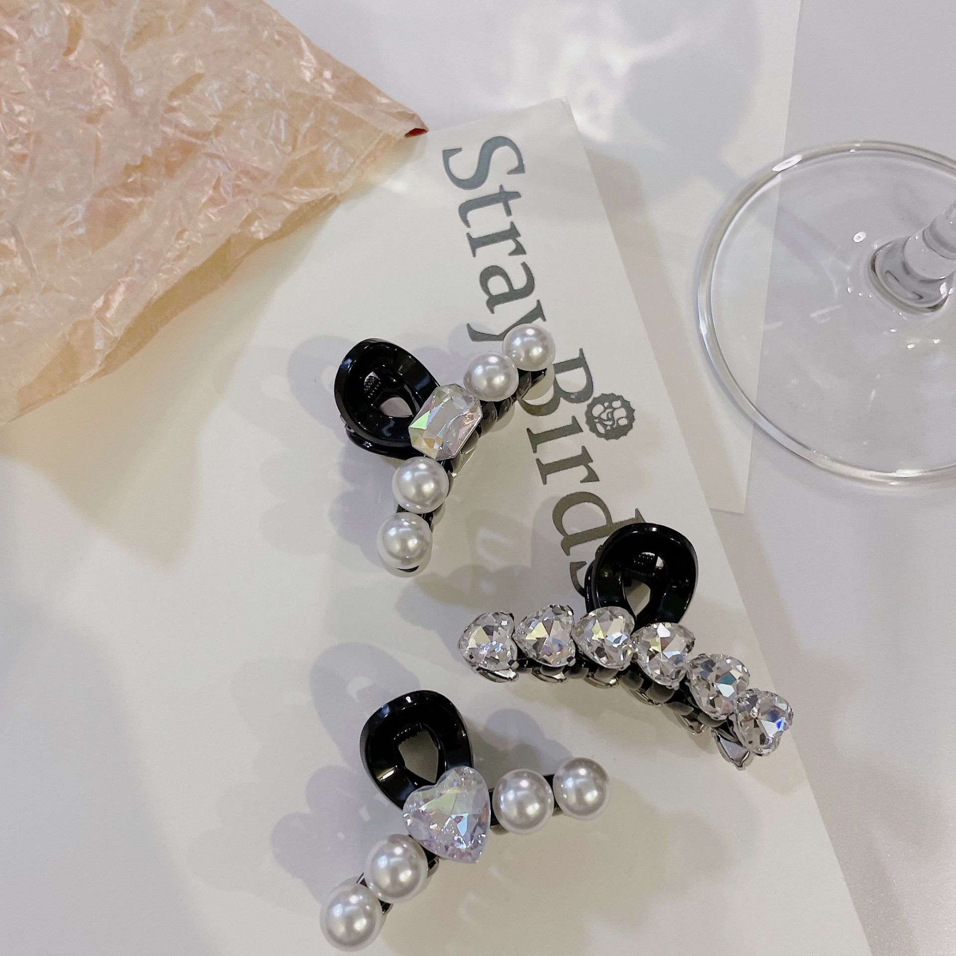 French Style Soft-Looking Pearl Small Jaw Clip Temperament Forehead Side Bangs Cropped Hair Clip Exquisite High Sense Princess Hairstyle Hair Accessories