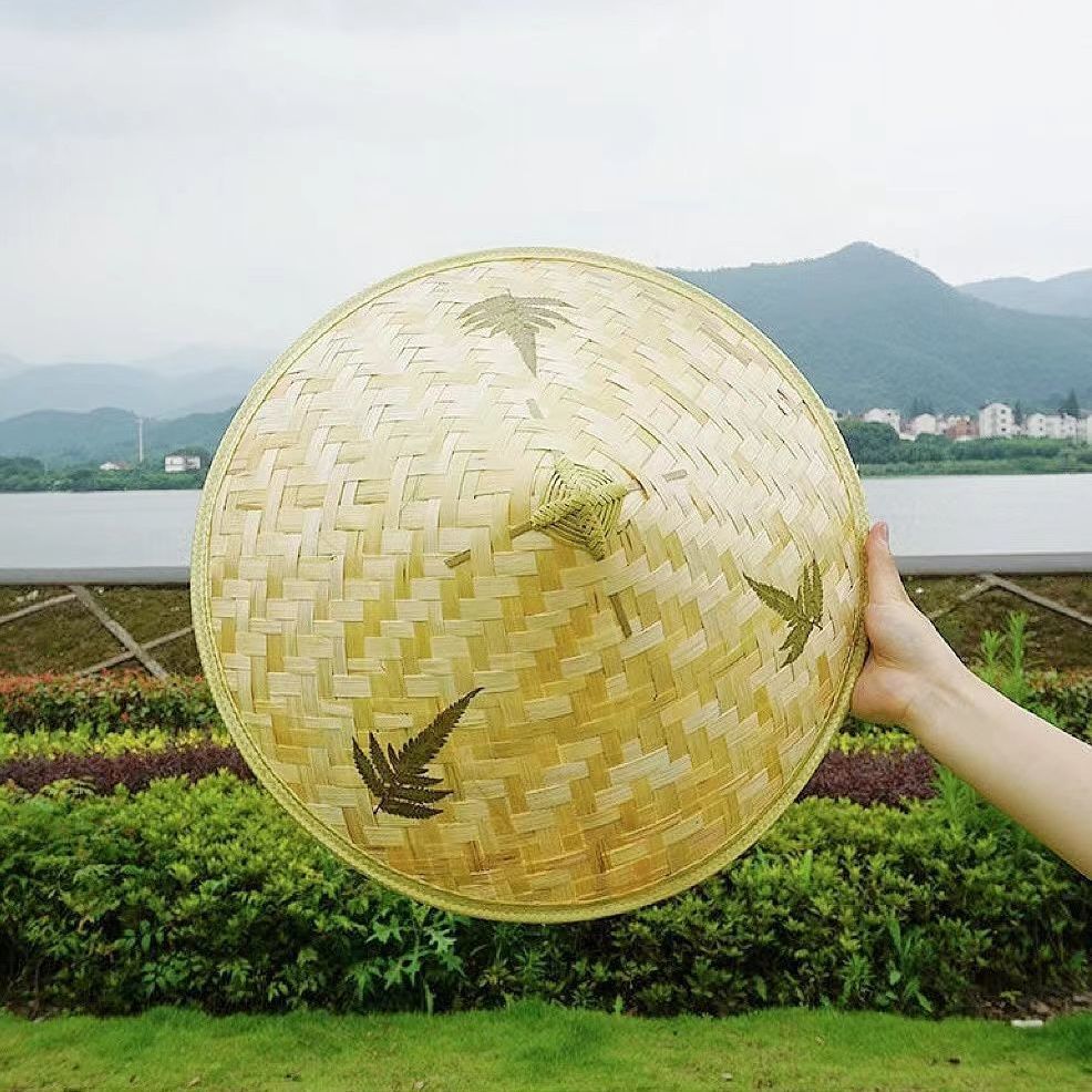 斗笠古风防雨竹编防晒舞演出道具大号农活遮阳帽子渔夫大帽檐草帽