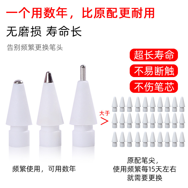 适用Apple Pencil苹果一代二代透明改造类纸膜笔尖耐磨替换笔头