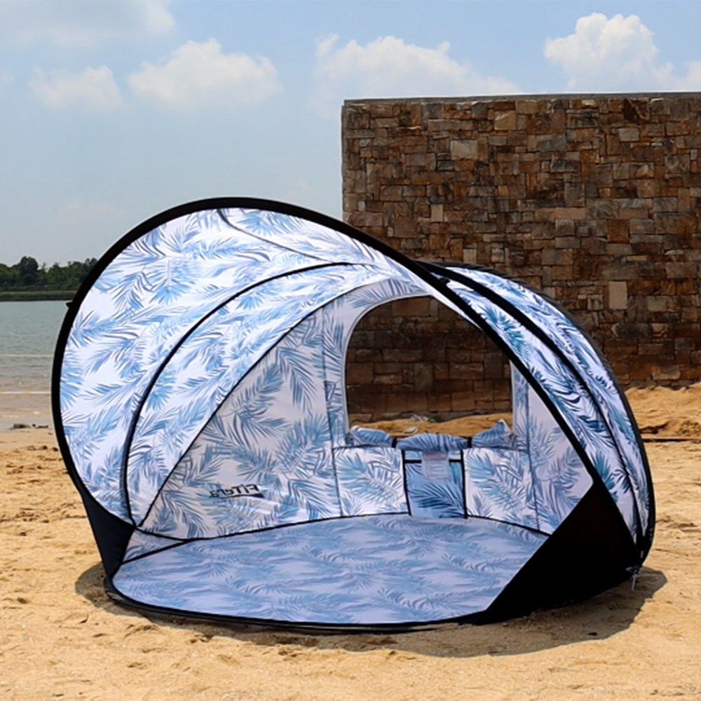 户外防晒沙滩帐篷免搭建速开自动帐篷可折叠双人钓鱼蓬遮阳蓬批发