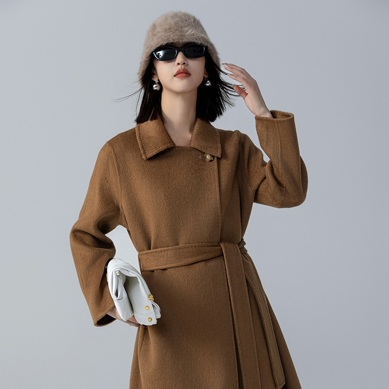 秋冬max经典 骆驼绒大衣孙俪同款双面羊绒过膝长款manuela外套