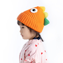 帽子儿童可爱毛线帽卡通恐龙青蛙套头帽秋冬韩国男女宝宝针织帽