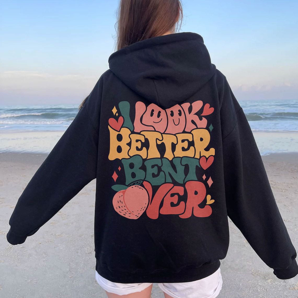 i look better bent over sweatshirt, peach booty hoodie-阿里巴巴