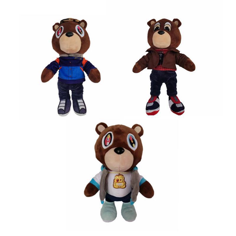 跨境新品kanye teddy bear 侃爷同款泰迪熊毛绒玩具公仔玩偶-阿里巴巴