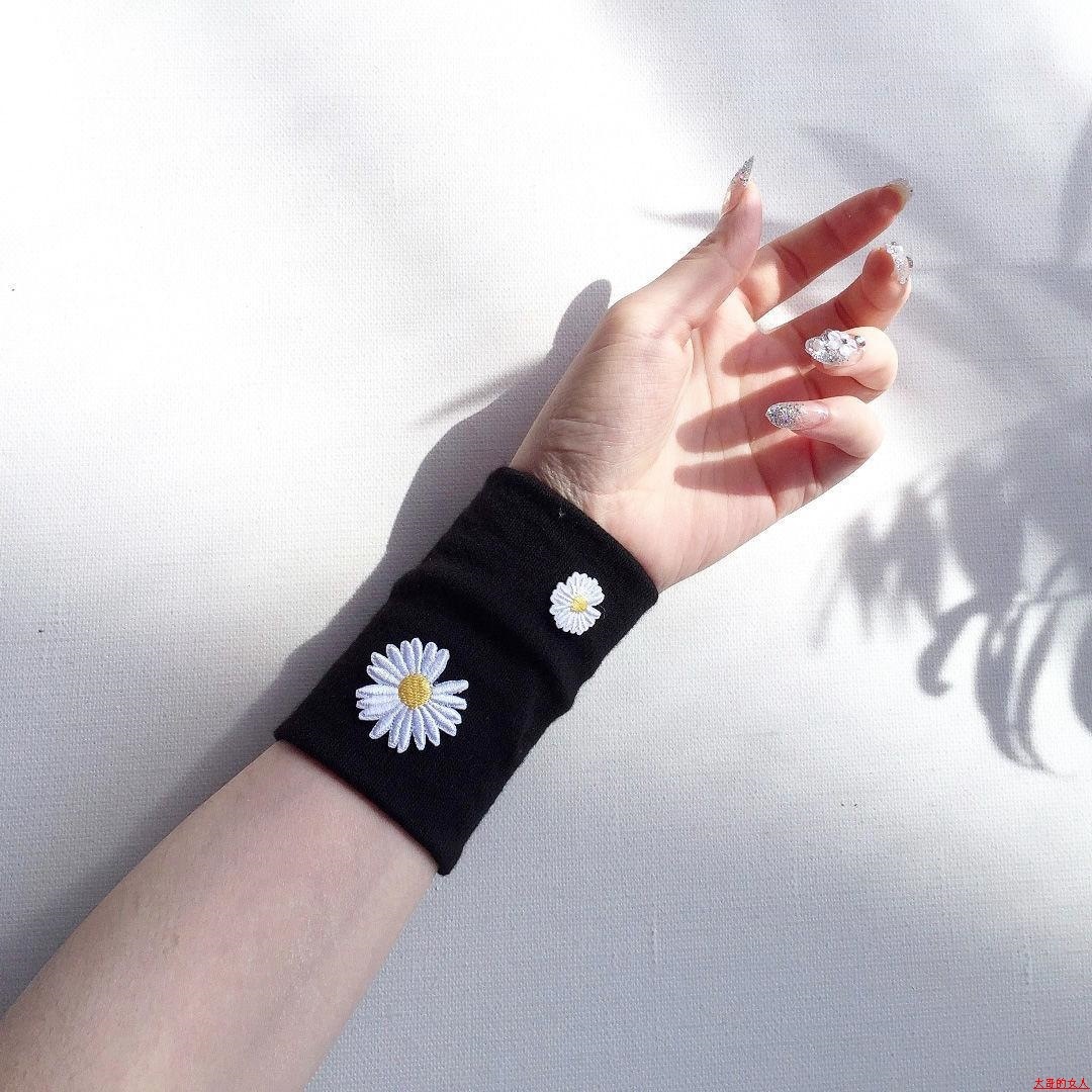 护腕ins潮雏菊护腕女ins时尚遮伤疤针织手腕护套腕部学生护腕套篮