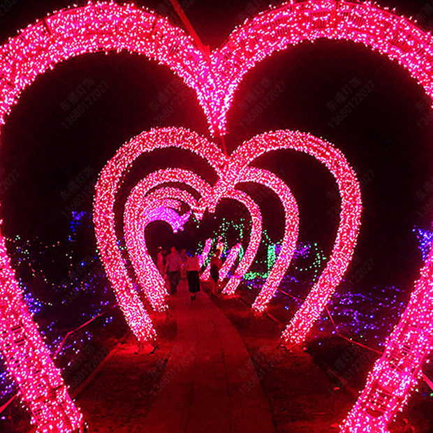 led时光隧道灯公园网红打卡发光迎宾拱门灯美陈亮化户外景观灯