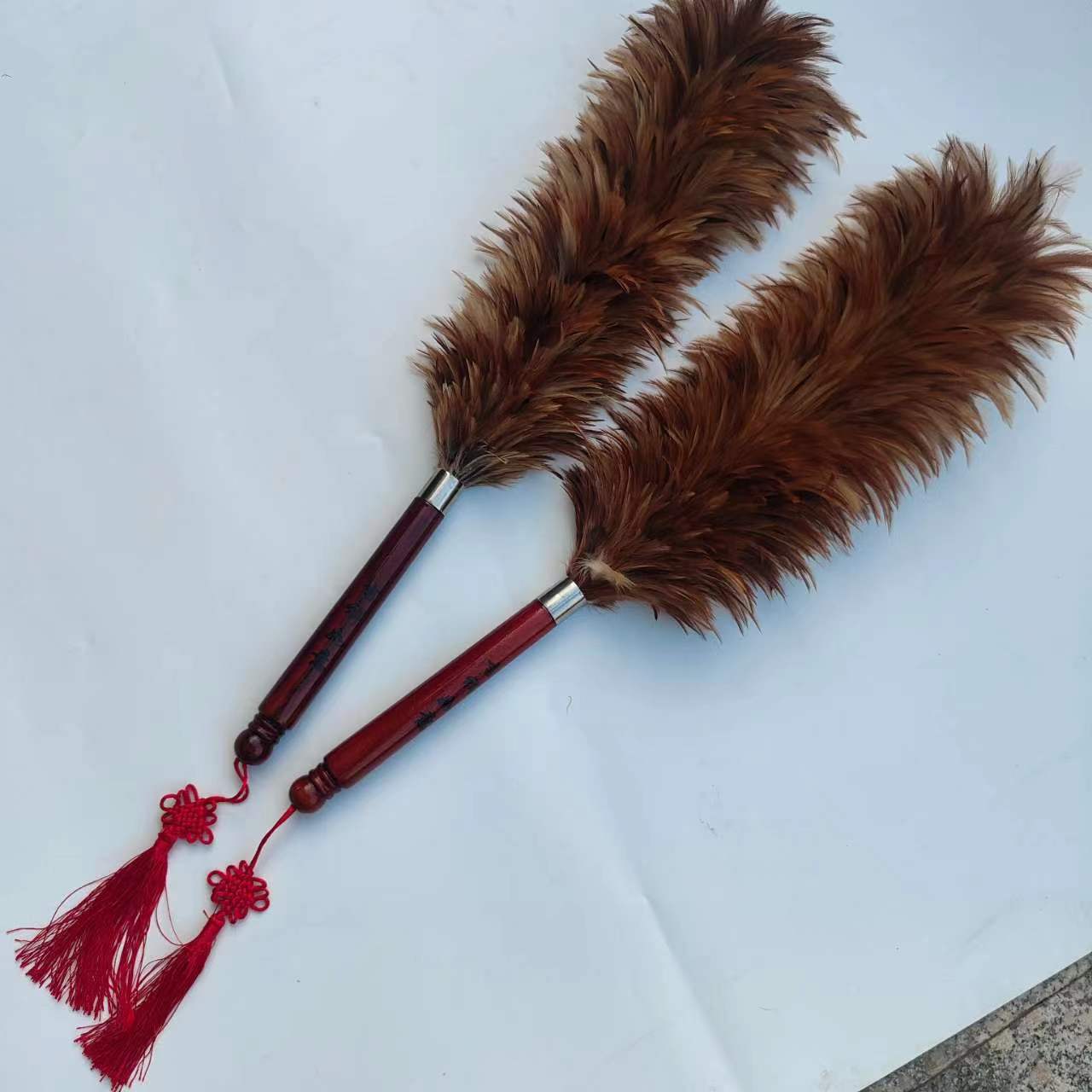 家用清洁尖毛大号木柄鸡毛掸子手工不掉毛除尘桌面扫大扫除尘掸子