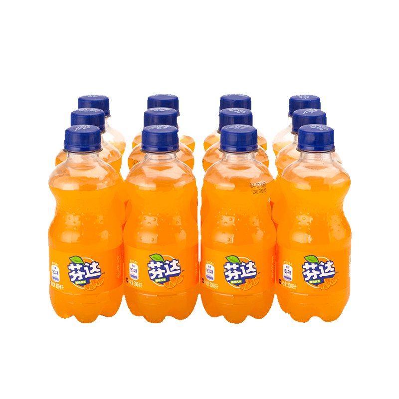 芬达橙味汽水碳酸饮料300ml*12瓶整箱小瓶可口可乐橙汁味饮品