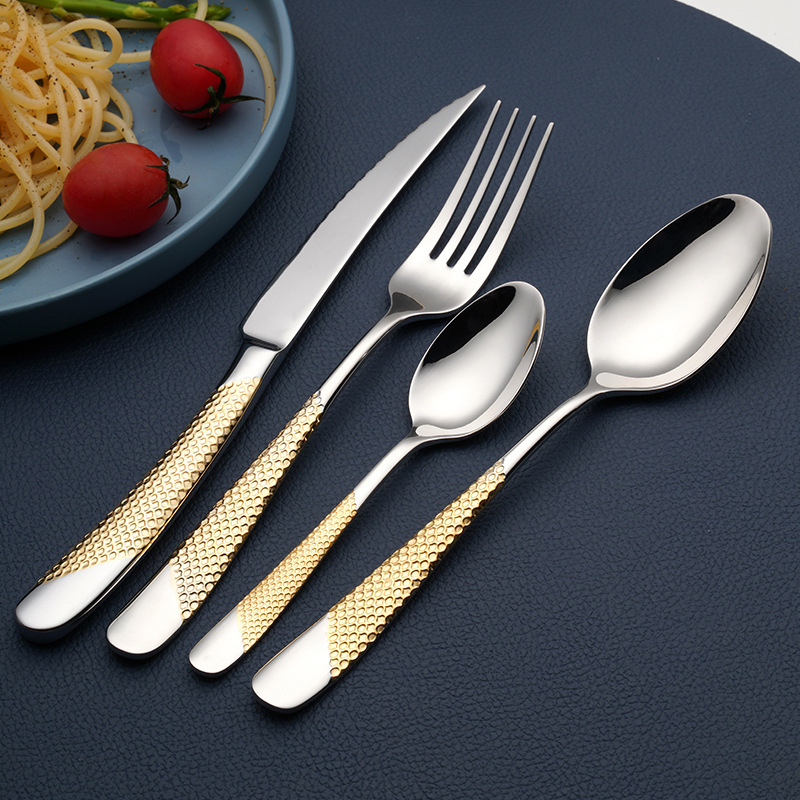 stainless steel knife， fork and spoon hotel home western tableware， spoon， fork and knife four-piece set combination