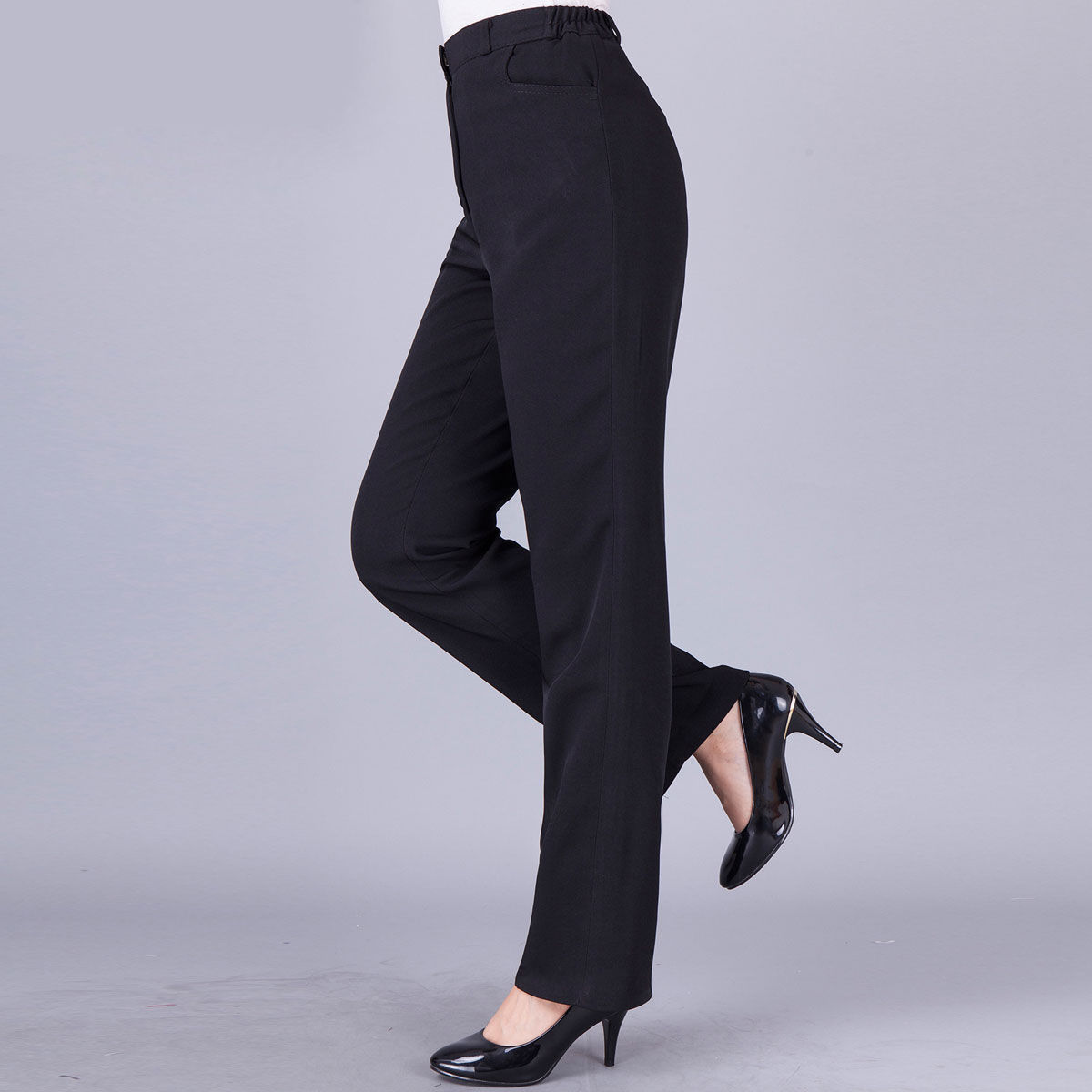 职业西装裤黑色工作裤服务员工作服裤子长裤直筒宽松女士春夏季