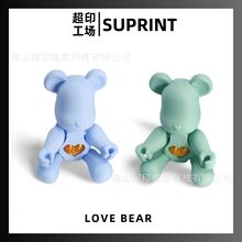 跨境3D暴力熊gloomy bear流体熊手机支架摆件新奇模型创意